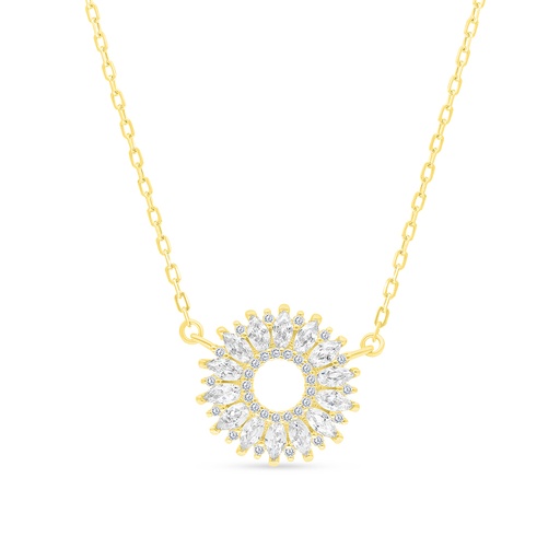 [NCL02WCZ00000A640] Sterling Silver 925 Necklace Gold Plated And White CZ