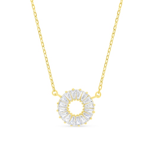[NCL02WCZ00000A641] Sterling Silver 925 Necklace Gold Plated And White CZ