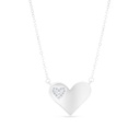 Sterling Silver 925 Necklace Rhodium Plated And White CZ