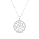 Sterling Silver 925 Necklace Rhodium Plated And White CZ