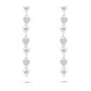 Sterling Silver 925 Earring Rhodium Plated Embedded With Yellow Zircon And White CZ