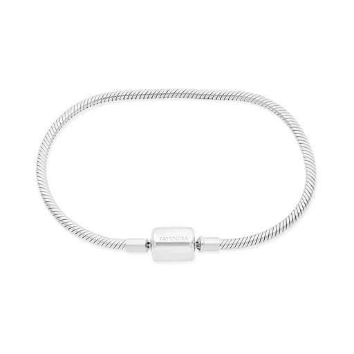 [BRC0100019000A872] Sterling Silver 925 Bracelet Rhodium Plated- 19 CM