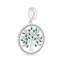 Sterling Silver 925 Pendant Rhodium Plated Embedded With White CZ