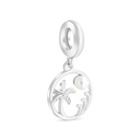 Sterling Silver 925 Pendant  Rhodium Plated Embedded With White Shell Pearl