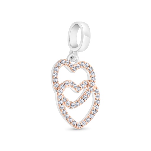 [PND29WCZ00000A849] Sterling Silver 925 Pendant Rhodium And Rose Gold Plated Embedded With White CZ