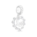 Sterling Silver 925 Pendant Rhodium Plated Embedded With White CZ