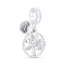 Sterling Silver 925 Pendant  Rhodium Plated Embedded With White CZ
