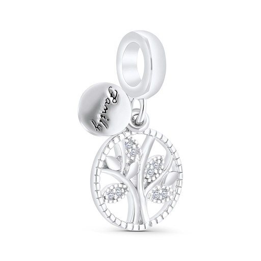 [PND01WCZ00000A873] Sterling Silver 925 Pendant  Rhodium Plated Embedded With White CZ