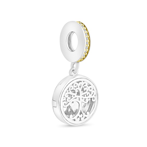 [PND28WCZ00000A877] Sterling Silver 925 Pendant Rhodium And Gold Plated Embedded With  White CZ