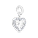 Sterling Silver 925 Pendant Rhodium Plated Embedded With White CZ