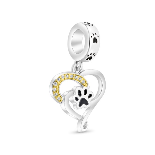 [PND28WCZ00000A903] Sterling Silver 925 Pendant Rhodium And Gold Plated Embedded With  White CZ