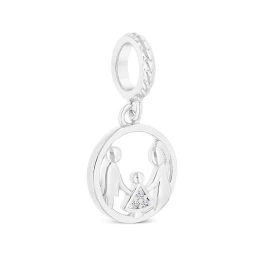 [PND01WCZ00000A923] Sterling Silver 925 Pendant Rhodium Plated Embedded With White CZ