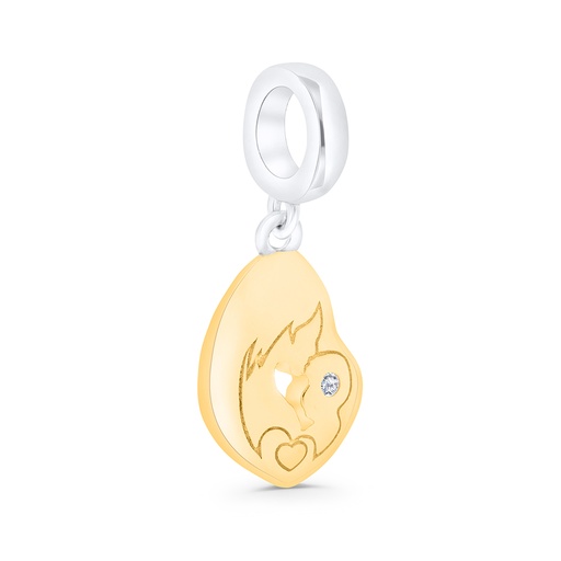 [PND28WCZ00000A925] Sterling Silver 925 Pendant Rhodium And Gold Plated