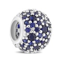 Sterling Silver 925 CHARM Rhodium Plated Embedded With Sapphire Corundum