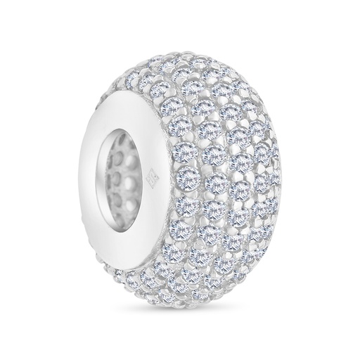 [BCB01WCZ00000A237] Sterling Silver 925 CHARM Rhodium Plated Embedded With White CZ