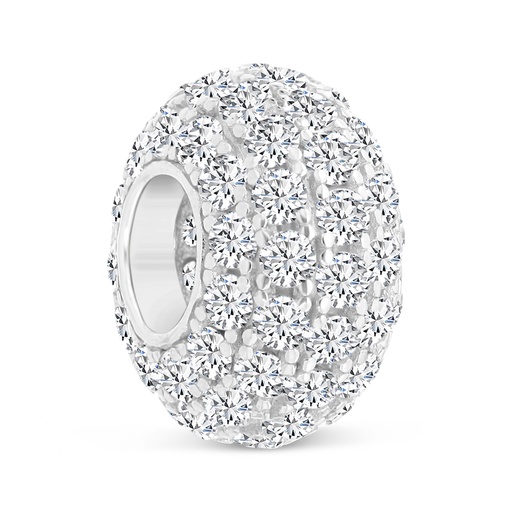 [BCB01WCZ00000A242] Sterling Silver 925 CHARM Rhodium Plated Embedded With White CZ