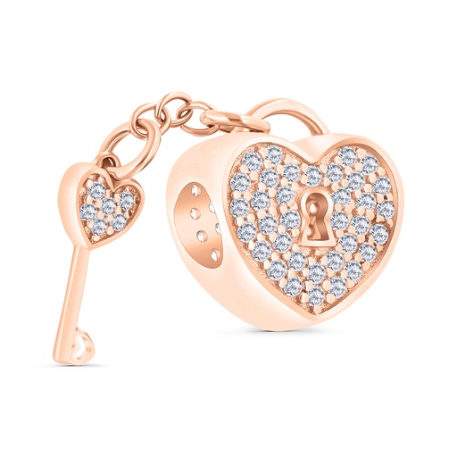 [BCB03WCZ00000A248] Sterling Silver 925 CHARM Rose Gold Plated Embedded With White CZ