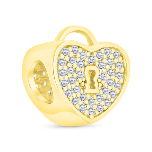 [BCB02WCZ00000A262] Sterling Silver 925 CHARM Gold Plated Embedded With White CZ