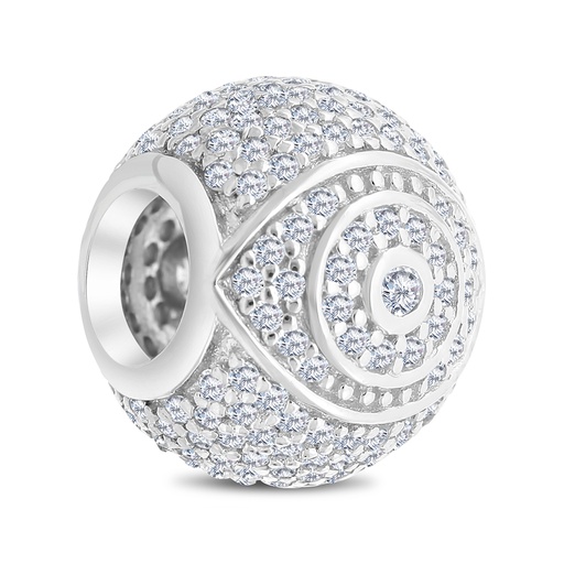 [BCB01WCZ00000A270] Sterling Silver 925 CHARM Rhodium Plated Embedded With White CZ