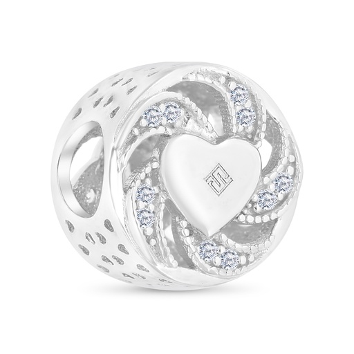 [BCB01WCZ00000A271] Sterling Silver 925 CHARM Rhodium Plated Embedded With White CZ