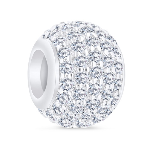 [BCB01WCZ00000A283] Sterling Silver 925 CHARM Rhodium Plated Embedded With White CZ