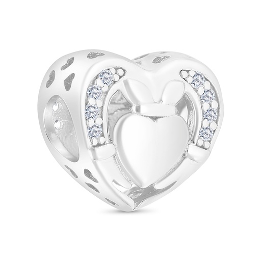 [BCB01WCZ00000A361] Sterling Silver 925 CHARM Rhodium Plated Embedded With White CZ