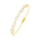 Sterling Silver 925 Bracelet Gold Plated Embedded With White CZ