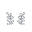 Sterling Silver 925 Earring Rhodium Plated Embedded With White CZ