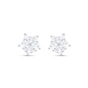 Sterling Silver 925 Earring Rhodium Plated Embedded With White CZ