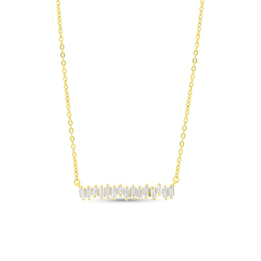 [NCL02WCZ00000A650] Sterling Silver 925 Necklace Gold Plated Embedded With White CZ