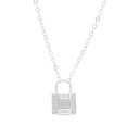 Sterling Silver 925 Necklace Rhodium Plated Embedded With White CZ