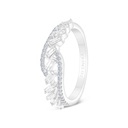 Sterling Silver 925 Ring Rhodium Plated Embedded With White CZ