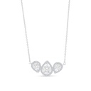 Sterling Silver 925 Necklace Rhodium Plated Embedded With White CZ