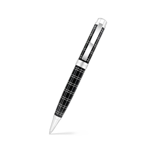 [PEN09BLK12000A016] Fayendra Pen Rhodium Plated  And black lacquer