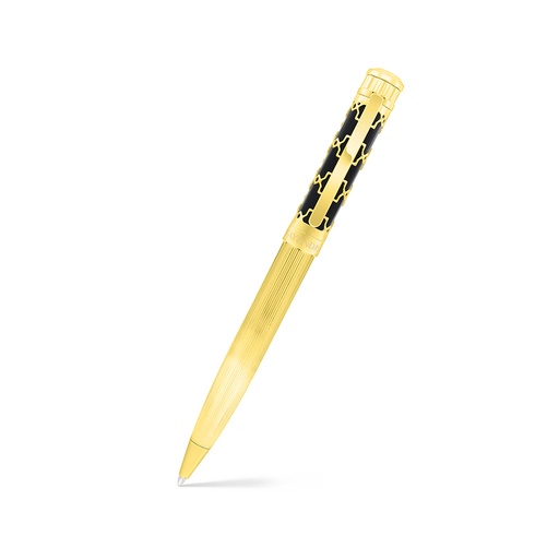[PEN09BLK02000A017] Fayendra Pen Gold Plated  And black lacquer