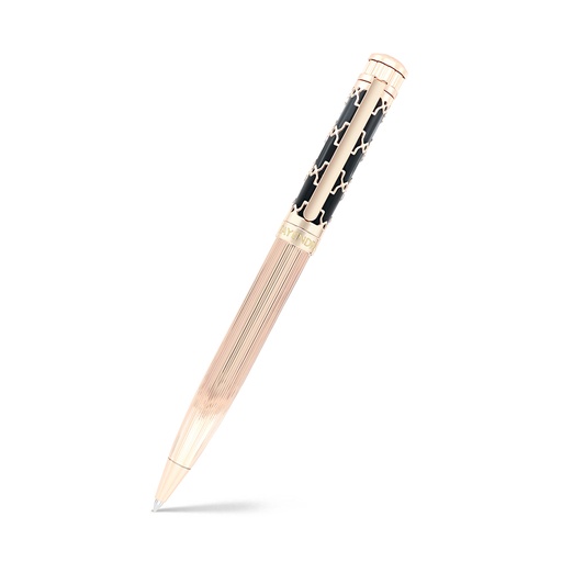 [PEN09BLK03000A017] Fayendra Pen Rose Gold Plated  And black lacquer