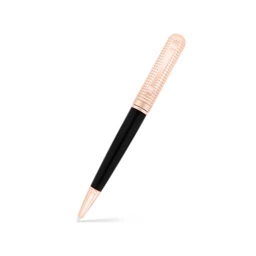 [PEN09BLK03000A007] Fayendra Pen Rose Gold Plated black lacquer