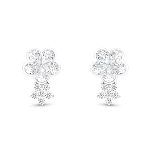 [EAR01WCZ00000B745] Sterling Silver 925 Earring Rhodium Plated Embedded With White CZ