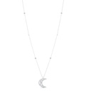 Sterling Silver 925 Necklace Rhodium Plated Embedded With White CZ