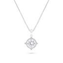 Sterling Silver 925 Necklace Rhodium Plated Embedded With White CZ