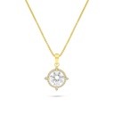 Sterling Silver 925 Necklace Gold Plated Embedded With White CZ