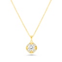 Sterling Silver 925 Necklace Gold Plated Embedded With White CZ