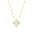 Sterling Silver 925 Necklace Gold Plated Embedded With White CZ