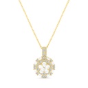 Sterling Silver 925 Necklace Gold Plated Embedded With White CZ