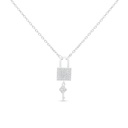 Sterling Silver 925 Necklace Rhodium Plated Embedded With White CZ