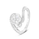 Sterling Silver 925 Ring Rhodium Plated Embedded With White CZ