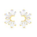 Sterling Silver 925 Earring Gold Plated Embedded With White Zircon