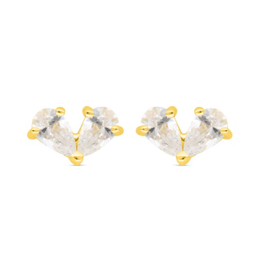 [EAR02WCZ00000B948] Sterling Silver 925 Earring Golden Plated Embedded With White Zircon