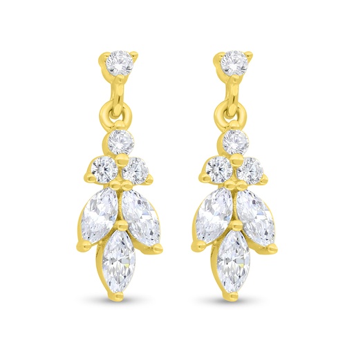 [EAR02WCZ00000B986] Sterling Silver 925 Earring Gold Plated Embedded With White Zircon