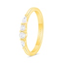 Sterling Silver 925 Ring Gold Plated Embedded With White Zircon